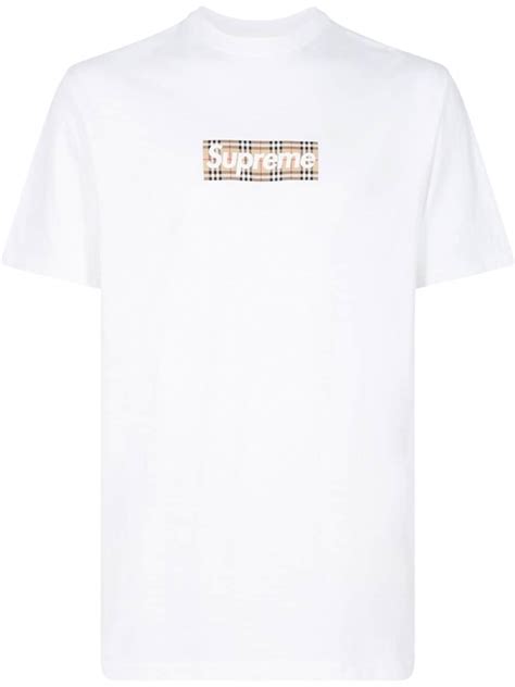 supreme burberry prezzi|supreme burberry box t shirt.